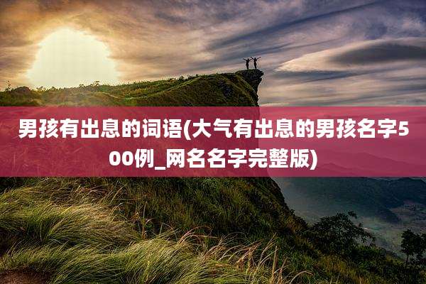 男孩有出息的词语(大气有出息的男孩名字500例_网名名字完整版)