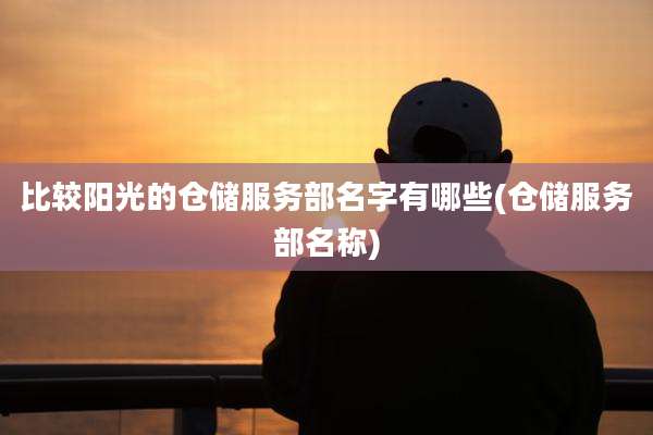 比较阳光的仓储服务部名字有哪些(仓储服务部名称)
