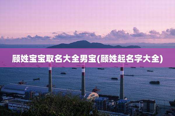 顾姓宝宝取名大全男宝(顾姓起名字大全)