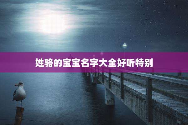 姓骆的宝宝名字大全好听特别