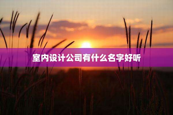 室内设计公司有什么名字好听
