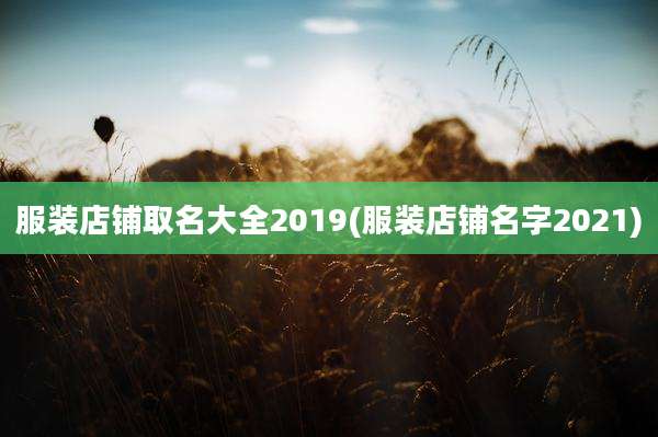 服装店铺取名大全2019(服装店铺名字2021)