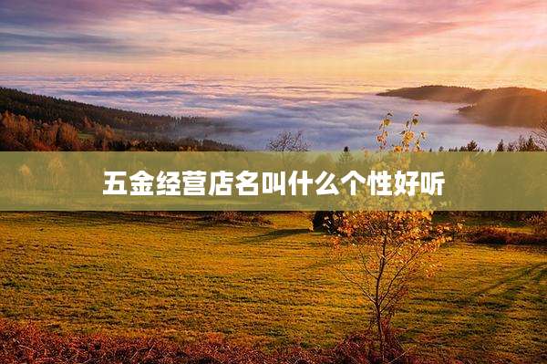 五金经营店名叫什么个性好听