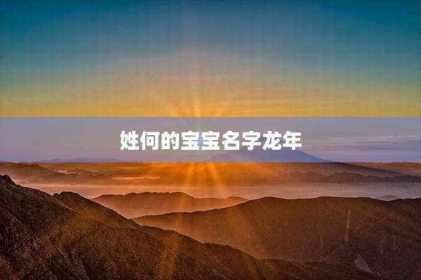 姓何的宝宝名字龙年