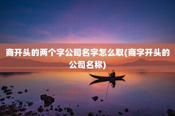 商开头的两个字公司名字怎么取(商字开头的公司名称)