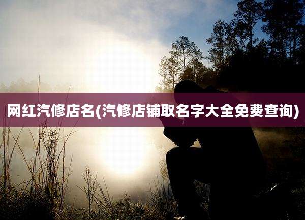 网红汽修店名(汽修店铺取名字大全免费查询)