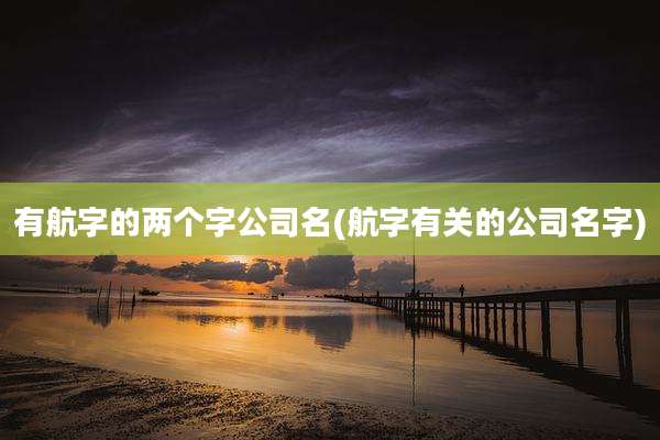 有航字的两个字公司名(航字有关的公司名字)