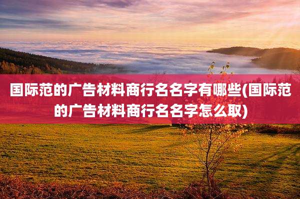 国际范的广告材料商行名名字有哪些(国际范的广告材料商行名名字怎么取)