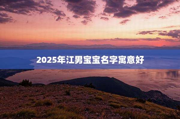 2025年江男宝宝名字寓意好