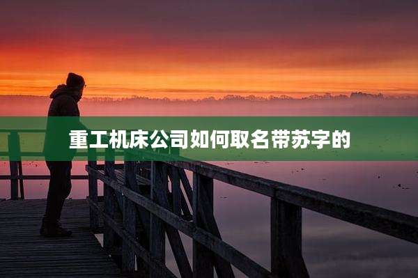 重工机床公司如何取名带苏字的