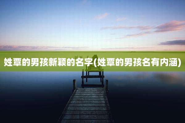 姓覃的男孩新颖的名字(姓覃的男孩名有内涵)