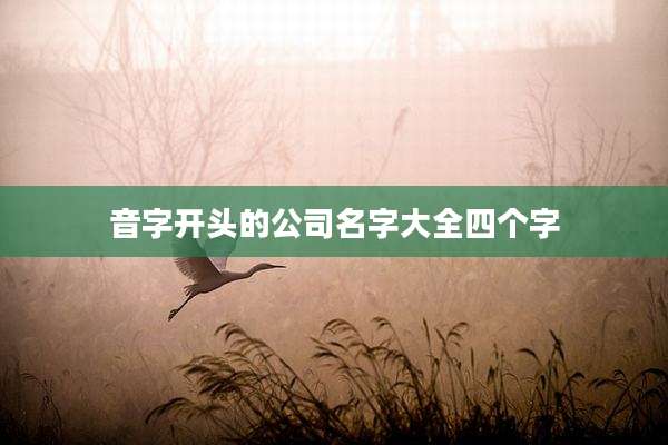 音字开头的公司名字大全四个字