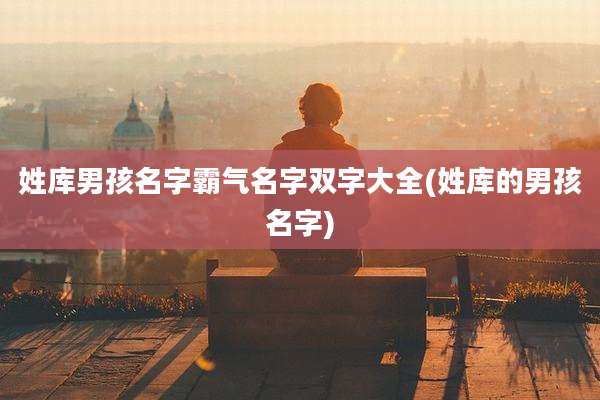 姓库男孩名字霸气名字双字大全(姓库的男孩名字)