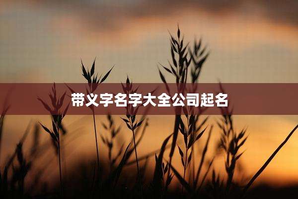 带义字名字大全公司起名
