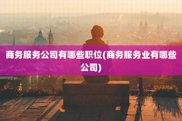 商务服务公司有哪些职位(商务服务业有哪些公司)