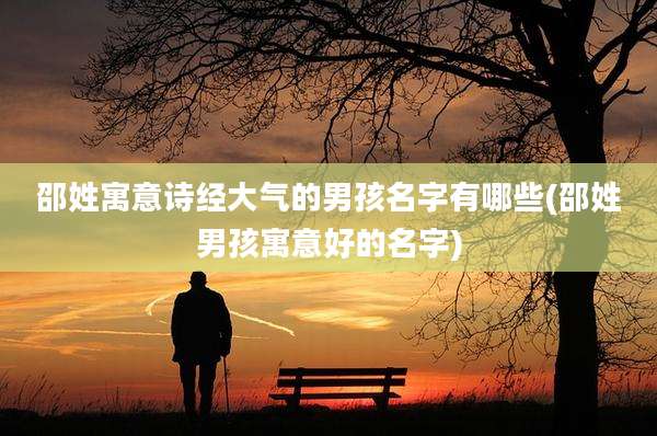 邵姓寓意诗经大气的男孩名字有哪些(邵姓男孩寓意好的名字)