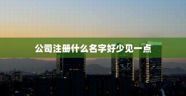 公司注册什么名字好少见一点