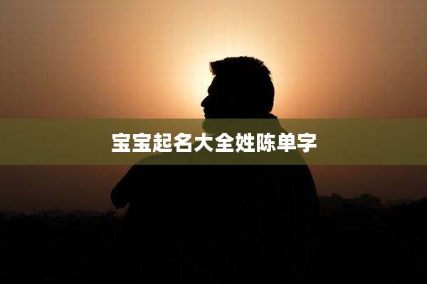 宝宝起名大全姓陈单字