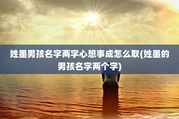 姓墨男孩名字两字心想事成怎么取(姓墨的男孩名字两个字)