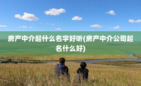 房产中介起什么名字好听(房产中介公司起名什么好)