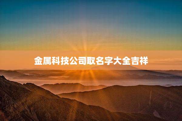 金属科技公司取名字大全吉祥