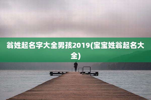 翁姓起名字大全男孩2019(宝宝姓翁起名大全)
