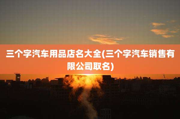 三个字汽车用品店名大全(三个字汽车销售有限公司取名)