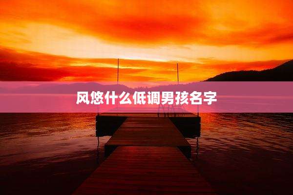 风悠什么低调男孩名字