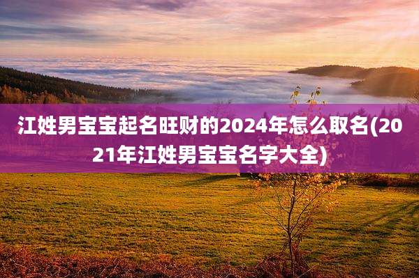 江姓男宝宝起名旺财的2024年怎么取名(2021年江姓男宝宝名字大全)