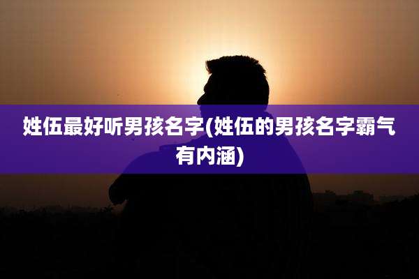 姓伍最好听男孩名字(姓伍的男孩名字霸气有内涵)