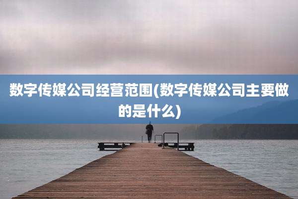 数字传媒公司经营范围(数字传媒公司主要做的是什么)