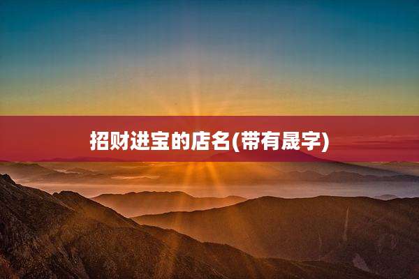 招财进宝的店名(带有晟字)