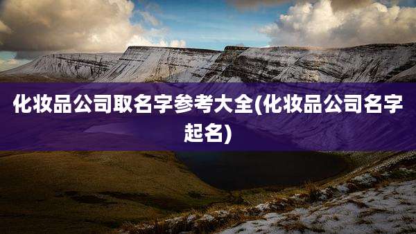 化妆品公司取名字参考大全(化妆品公司名字起名)