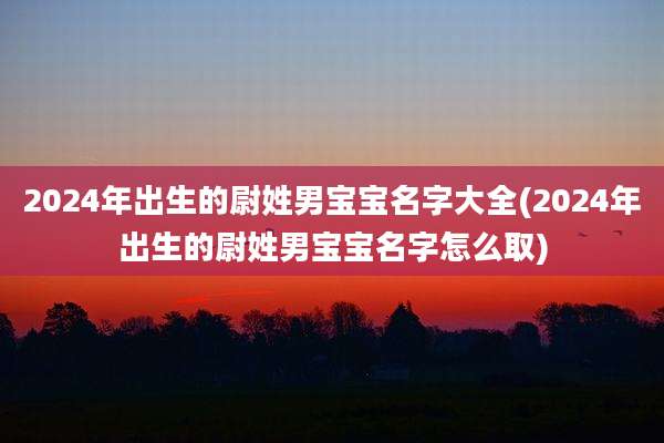 2024年出生的尉姓男宝宝名字大全(2024年出生的尉姓男宝宝名字怎么取)