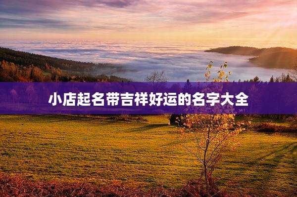 小店起名带吉祥好运的名字大全