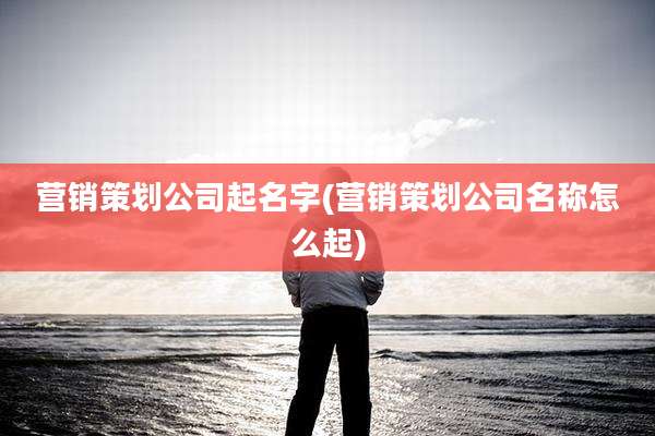 营销策划公司起名字(营销策划公司名称怎么起)
