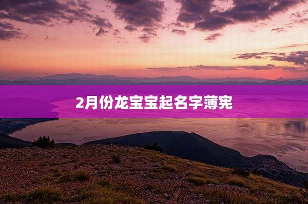 2月份龙宝宝起名字薄宪
