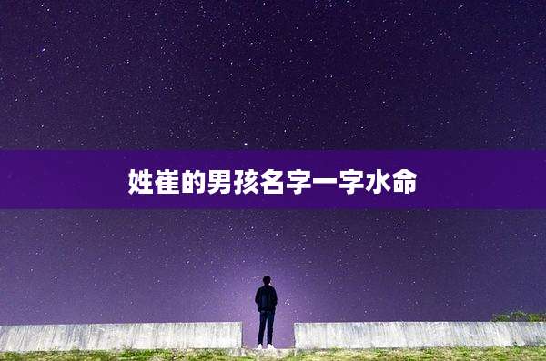 姓崔的男孩名字一字水命