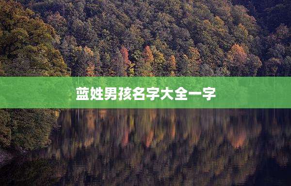 蓝姓男孩名字大全一字
