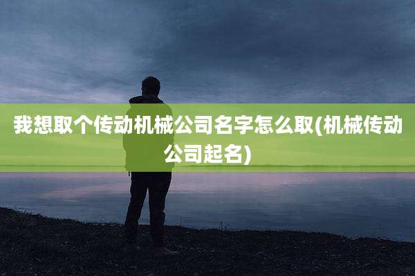 我想取个传动机械公司名字怎么取(机械传动公司起名)