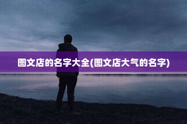 图文店的名字大全(图文店大气的名字)