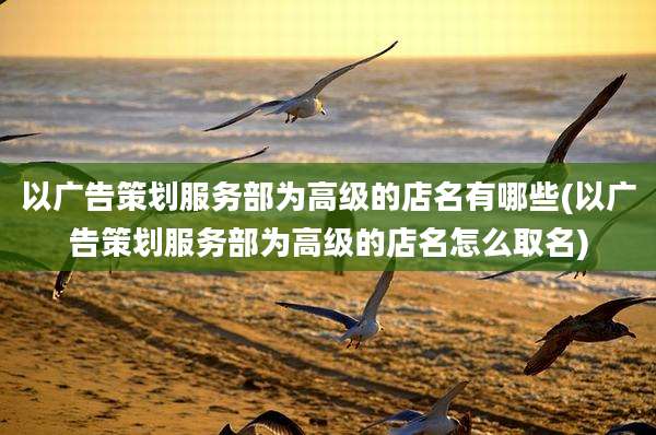 以广告策划服务部为高级的店名有哪些(以广告策划服务部为高级的店名怎么取名)
