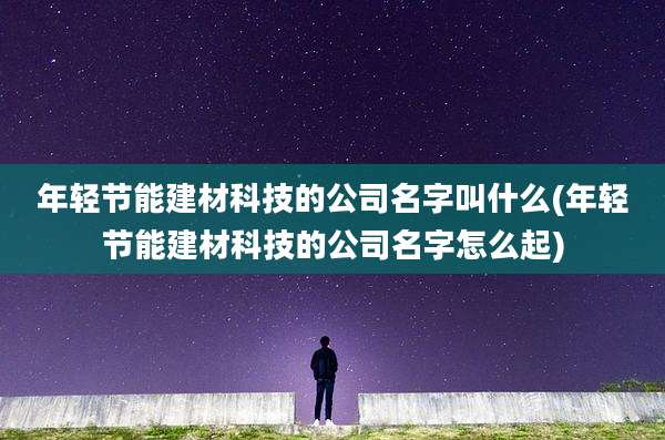 年轻节能建材科技的公司名字叫什么(年轻节能建材科技的公司名字怎么起)