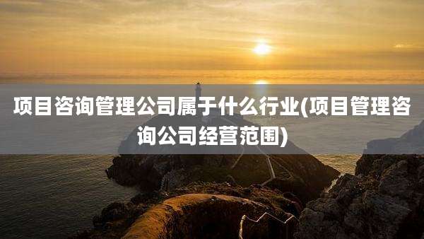 项目咨询管理公司属于什么行业(项目管理咨询公司经营范围)