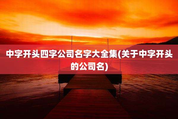 中字开头四字公司名字大全集(关于中字开头的公司名)
