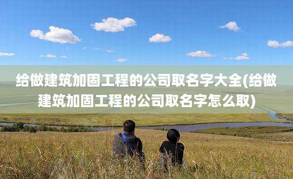 给做建筑加固工程的公司取名字大全(给做建筑加固工程的公司取名字怎么取)