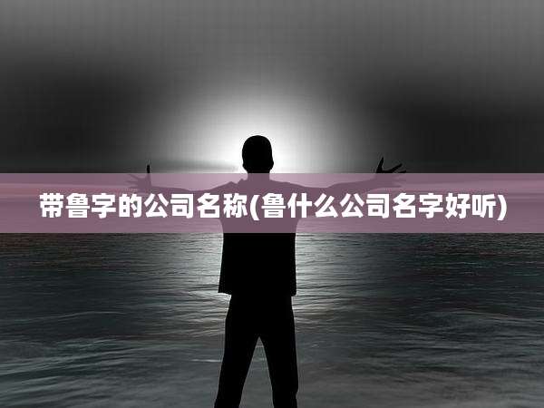 带鲁字的公司名称(鲁什么公司名字好听)