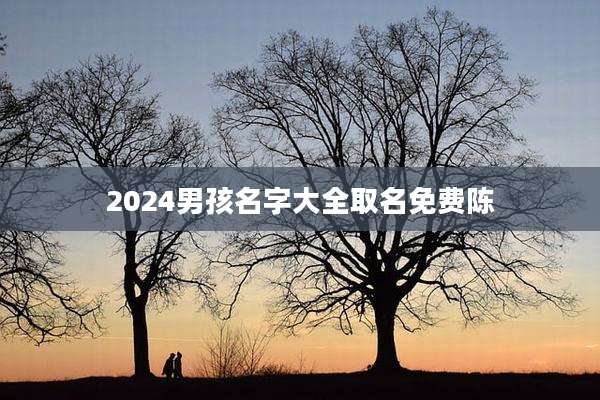 2024男孩名字大全取名免费陈