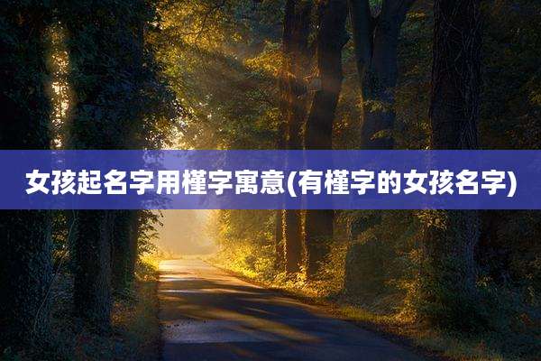 女孩起名字用槿字寓意(有槿字的女孩名字)