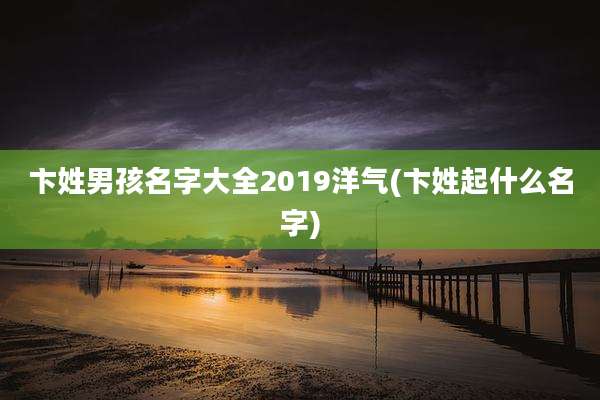 卞姓男孩名字大全2019洋气(卞姓起什么名字)